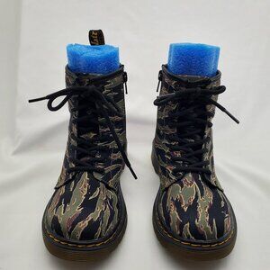 Dr Martens Camo Lace Up Boots w/Zipper for easy on-off Youth Size 2/ UK34